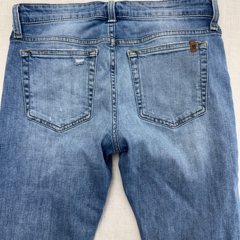 Joe's Jeans Wakley Cuff Crop Distressed Straight Leg Jeans Size 27 Medium Wash - Picture 5 of 16